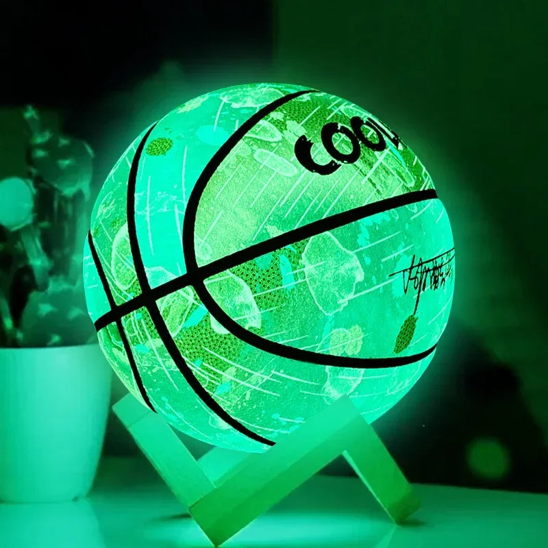 Luminous Basketball 7,6,5 Children Student Adult Game Outdoor Indoor Wear-Resistant PU Fluorescent Training Basketball Equipment