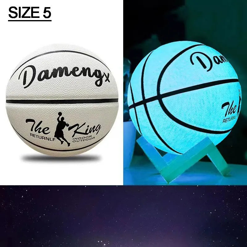 Luminous Basketball 7,6,5 Children Student Adult Game Outdoor Indoor Wear-Resistant PU Fluorescent Training Basketball Equipment