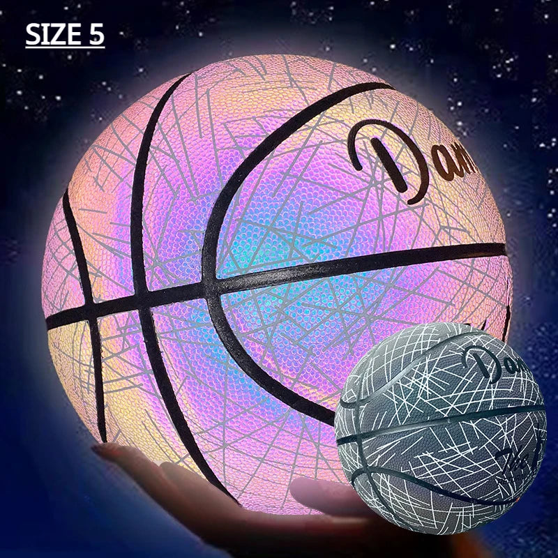 Luminous Basketball 7,6,5 Children Student Adult Game Outdoor Indoor Wear-Resistant PU Fluorescent Training Basketball Equipment