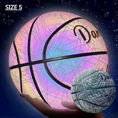 Luminous Basketball 7,6,5 Children Student Adult Game Outdoor Indoor Wear-Resistant PU Fluorescent Training Basketball Equipment