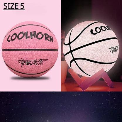 Luminous Basketball 7,6,5 Children Student Adult Game Outdoor Indoor Wear-Resistant PU Fluorescent Training Basketball Equipment