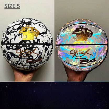 Luminous Basketball 7,6,5 Children Student Adult Game Outdoor Indoor Wear-Resistant PU Fluorescent Training Basketball Equipment